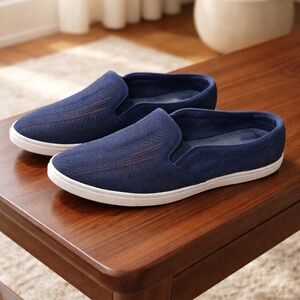 Coach Blue Suede Leather Slip On Loafers Casual Comfort
